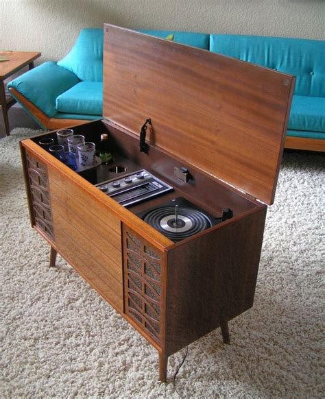 This lovely little mid century record player cabinet is in great condition for its age is made by a company called rotarem ltd has two cupboard doors with a lift up lead. 1960s Morse Stereophonic High Fidelity AM/FM Phonograph ...