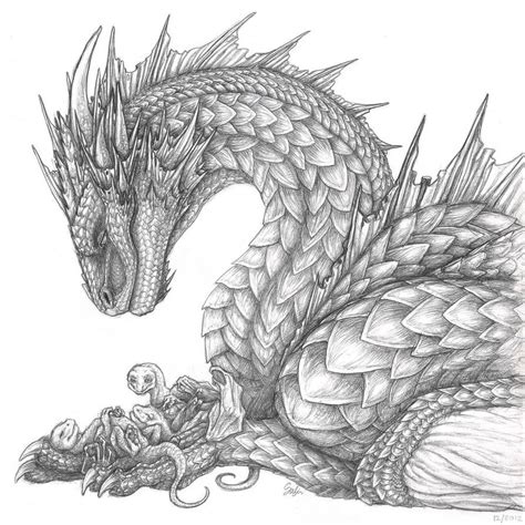 Mothers Love By Bravebabysitter On Deviantart Dragon Head Drawing