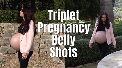 Triplet Pregnancy Belly Shots Youtube