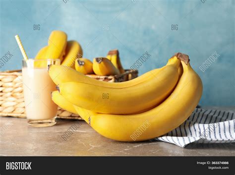 Basket Bananas Juice Image And Photo Free Trial Bigstock