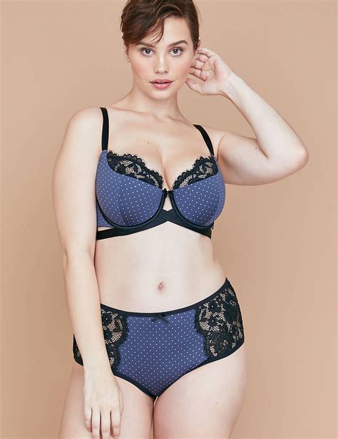 Lightly Lined French Balconette Bra Foil Dots And Lace Cacique