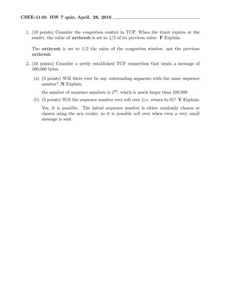 Cs Hw Qb Sp Problems On Network Flow Csee Hw Quiz April