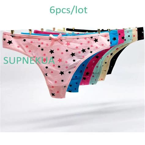 Panties Cotton Girls Underwear Printed Stars Thongs Bandages Girl G