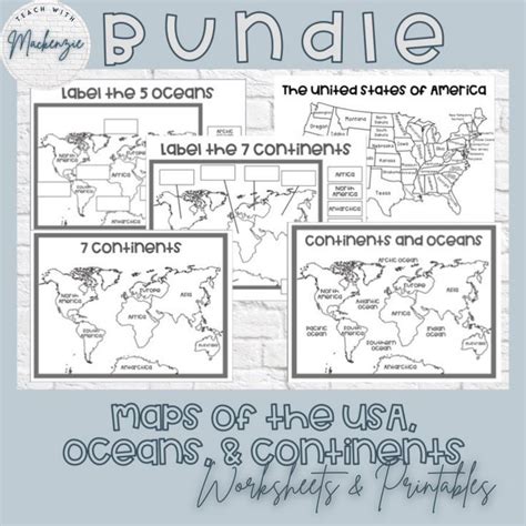 Printable Maps And Worksheets Continents Ocean The United States