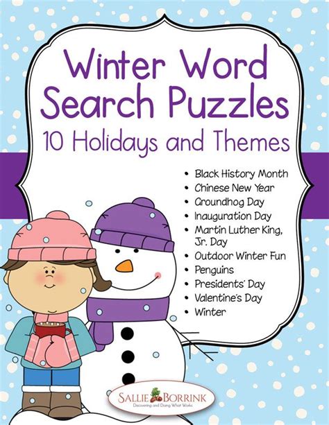Winter Word Search Puzzles A Quiet Simple Life With