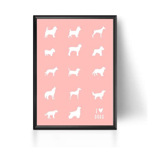 I Love Dogs Poster Printable Wall Art Dog Lover Prints Etsy