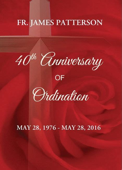 Celebrate 40th Anniversary Of Priest Ordination With Red Rose And Cross