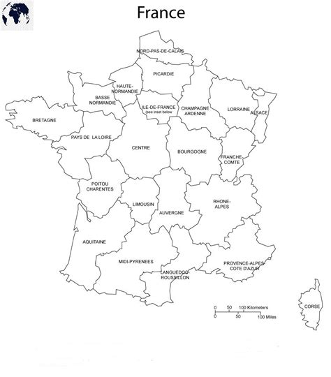 Printable Blank France Map With Outline Transparent Map PDF France