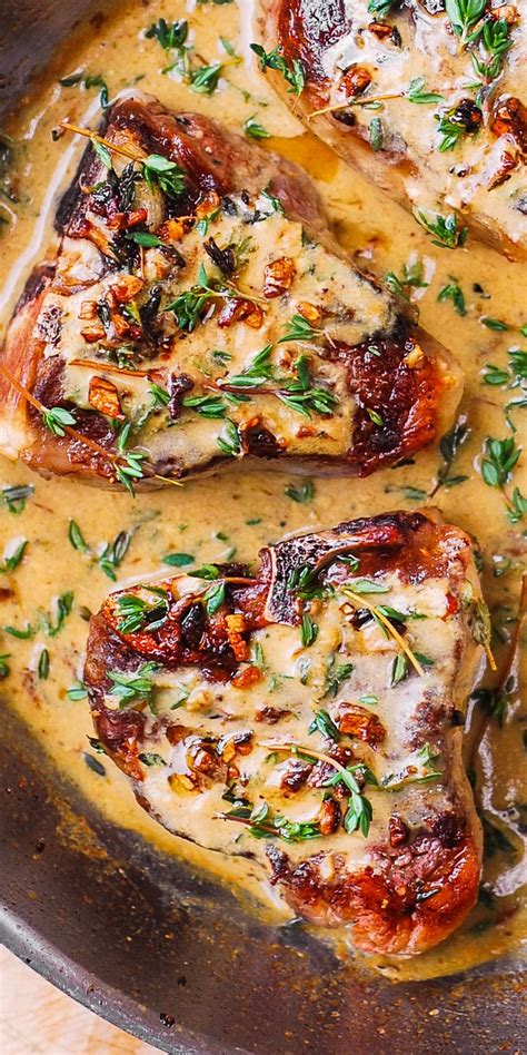 You'll then sauté minced shallots, crushed garlic, and a fresh sprig of thyme in the rendered fat until glossy and brown, then deglaze the pan with white wine or chicken broth and lemon juice, being sure. Lamb Chops with Garlic Mustard Thyme Sauce | Lamb chop ...