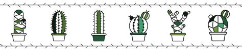 Mini Cacti Wall Border Sticker TenStickers