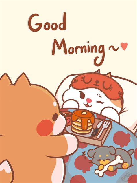 Good Morning Good Morning Cartoon Cute Couple Cartoon Cute
