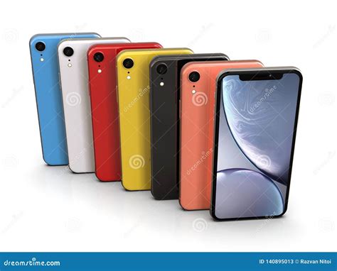 Apple Iphone Xr All Colours Vertical Position Aligned Editorial Stock