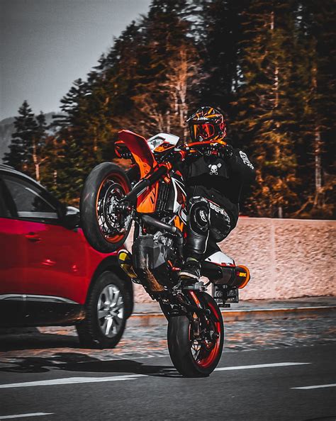 Ktm Wheelie 690 Bike Grenzgaenger Smcr Supermoto Hd Phone