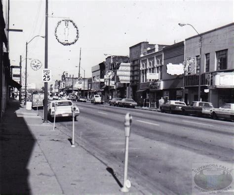 Front Street In Cuyahoga Falls Oh Decorated At Christmastime 1969