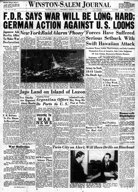 Pearl Harbor Newspaper Fronts