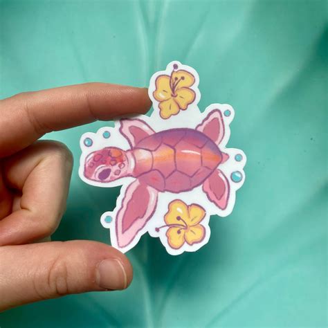 Sea Turtle Sticker Vinyl Waterproof Glossy Sticker Sea Etsy