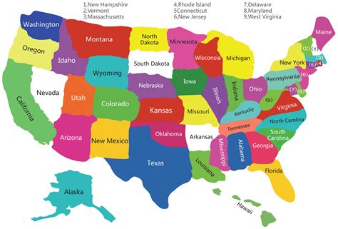 map of usa with states | USA States Map, US States Map, America States 