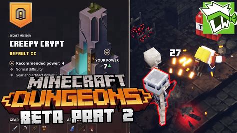 Minecraft Dungeons Beta Part 2 Creeper Crypt Youtube