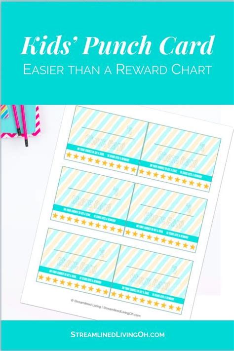 Chore Incentive Punch Card For Kids Printable Chore Cards Punch