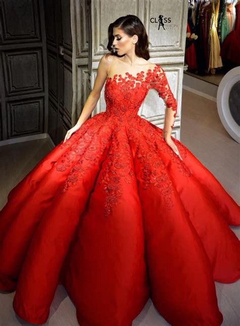 Red Lace Cinderella Gown Eveningdressesgorgeous Gowns Ball Dresses