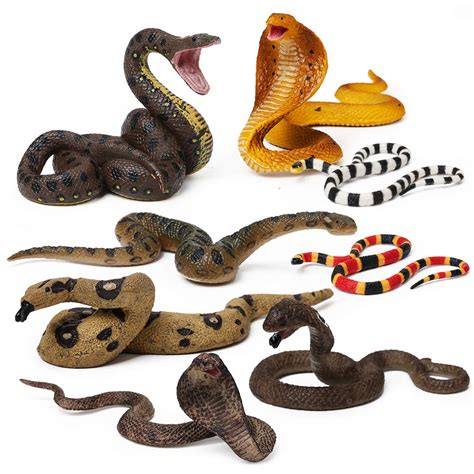 Buy Uandme 8pcs Fake Snakes Toy Figurines Realistic Fake Snake Prank