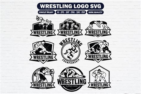 Set Of Wrestling Logo Collection Graphic By Guavanaboy · Creative Fabrica