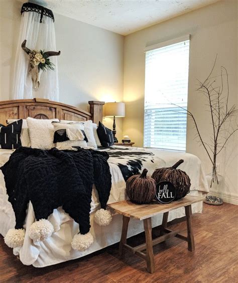 We have everything you need to outfit your bedroom to reflect your 5 easy french country bedroom ideas | flourishmentary. Black and White Boho Western Fall Decor | Western bedroom ...