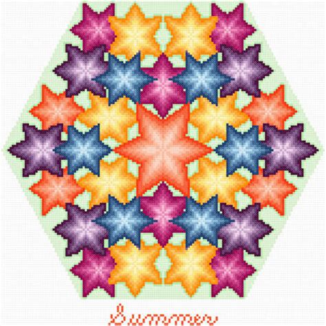 This sweet cross stitch pattern is a perfect thing to stitch for memorial day or any other patriotic holiday. Kaleidoscope of Seasons - Summer Cross Stitch Pattern by ...