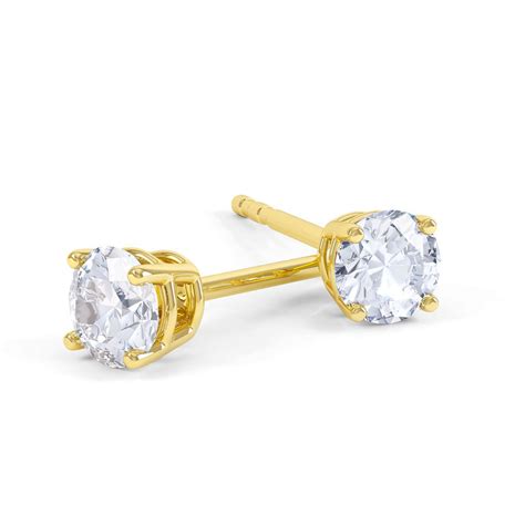 Charmisma Ct Fg Vs Diamond Ct Yellow Gold Stud Earrings Jian London