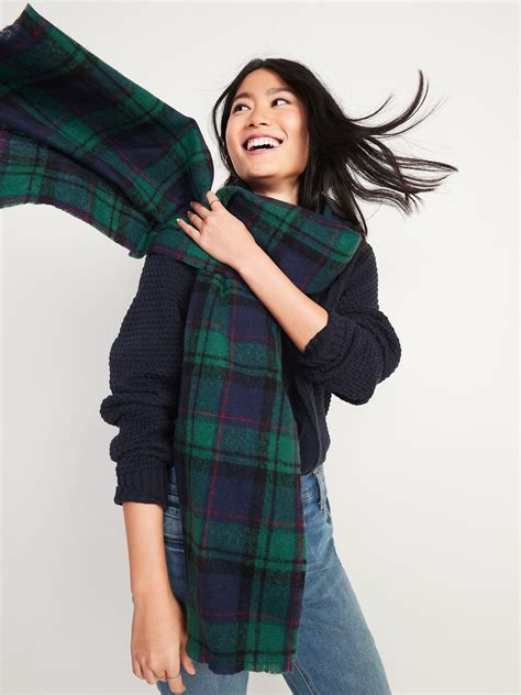 Plaid Flannel Blanket Scarf For Women Old Navy