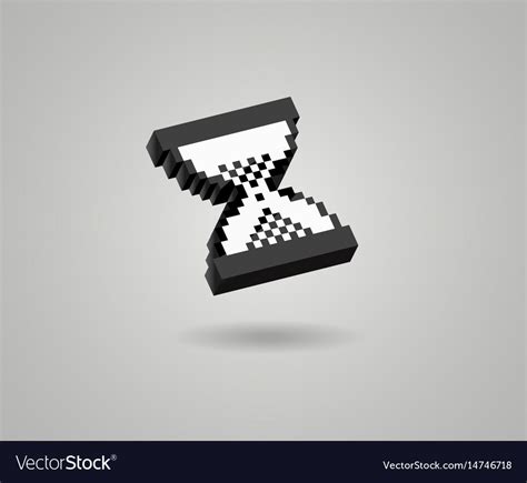 Hourglass Pixel 3d Cursor Icon Sand Glass Vector Image