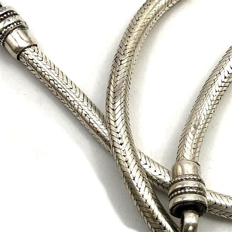 | 5 feet sterling silver krinkle chain 1.3x3.8mm, made in usa. Thick Sterling Silver Snake chain | Buy Online