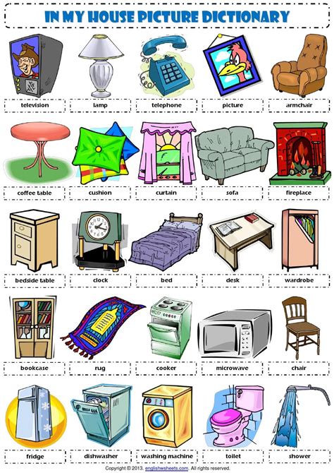 English Vocabulary In My House Furniture Ingles Para Criancas