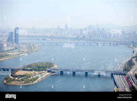 View Of Seoul From 63 Building Korea Stock Photo Alamy