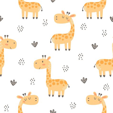Premium Vector Cute Giraffe Seamless Pattern Background
