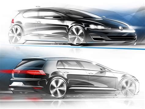 volkswagen golf vii design sketches car body design