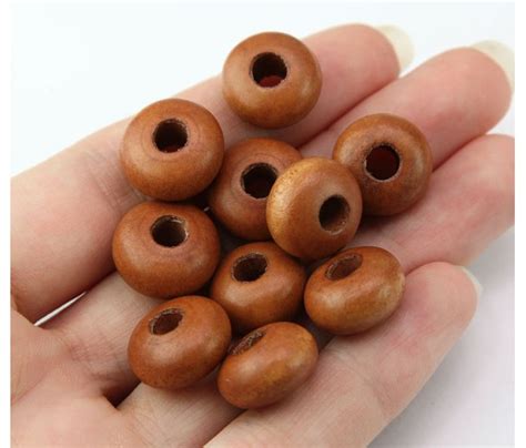 Dyed Wood Beads Sepia Brown 14x8mm Rondelle 5mm Hole Golden Age Beads