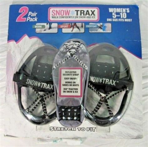 Womens Snow Trax 2 Pack Winter Ice Grippers Size 5 10 For Shoes Walking