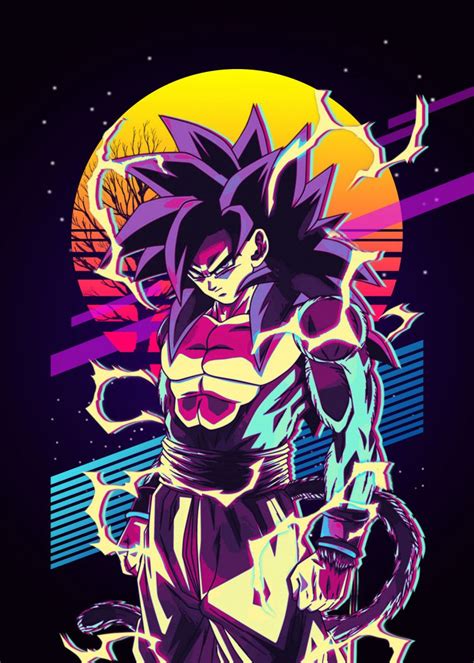 Goku Super Saiyan Poster By The Exlucive Displate Dragon Ball Painting Dragon Ball Super