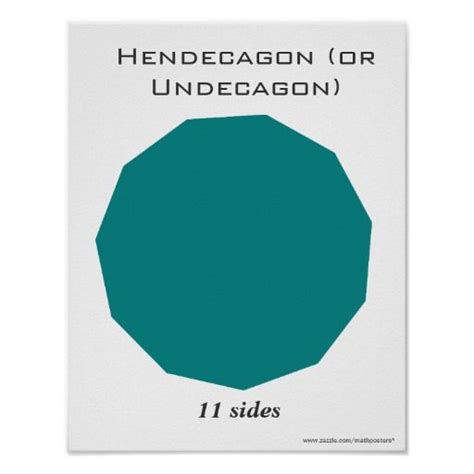 Hendecagon Or Undecagon Poster Of Polygon In 2022 Poster