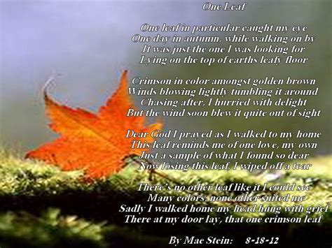 Poems on nature and beauty. ONE LEAF - Nature Poems