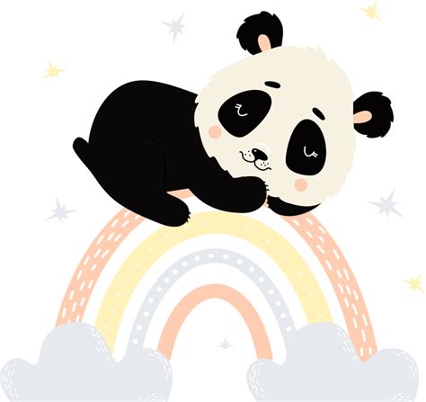 Lindo Panda Durmiendo En El Arcoiris 11812339 PNG