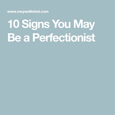 10 Signs You May Be A Perfectionist Perfectionist Signs Enneagram