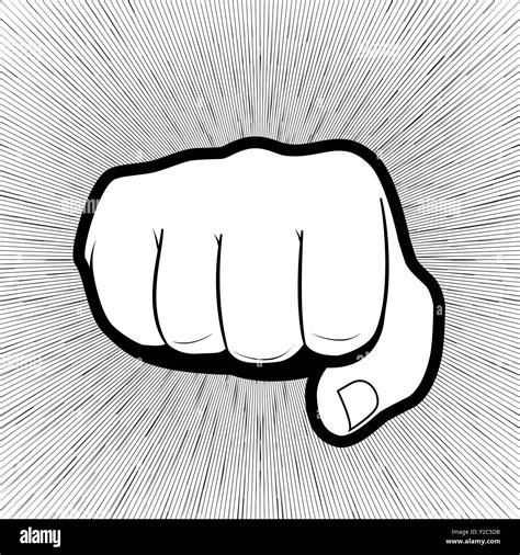 Vector Of Punching Hand With A Clenched Fist Aimed Directly At The