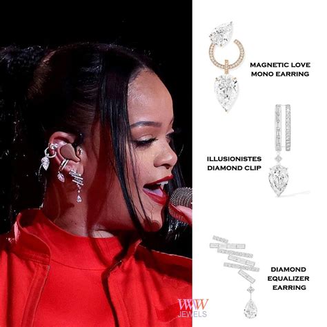 Rihannas Messika Earrings That She Wore During Her 2023 Halftime Super