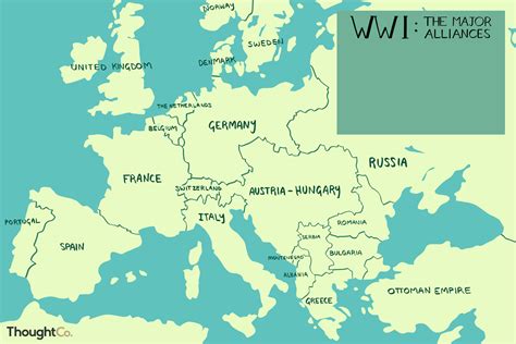 World War 1 Map Of Allies And Central Powers