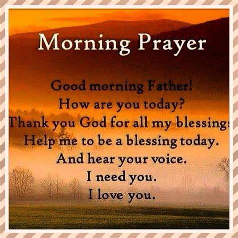 Morning Prayergood Morning Father How Are You Today