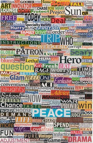 Pin By Amy Wilson On Get Your Journal On Word Collage Magazine Wall