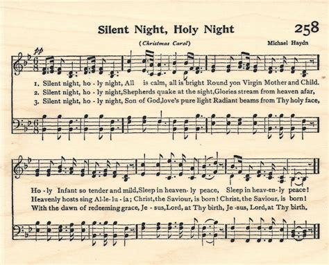 Silent night, holy night all is calm, all is bright round yon virgin mother and child holy infant so tender and mildsleep in heavenly peace sleep in heavenly peace sleep in. Silent Night Sheet Music Wood Mounted Stamp IMPRESSION OBSESSION Christmas Hymn 848099031686 | eBay