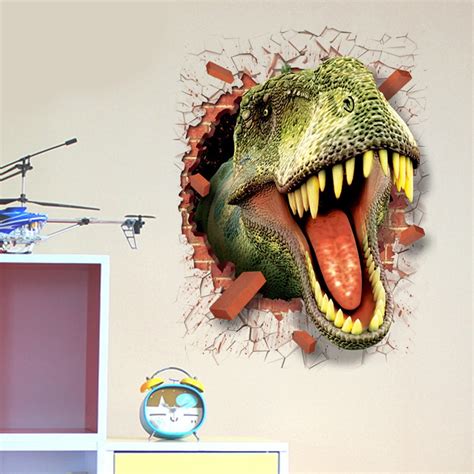 Wall Decal3d Cartoon Dinosaur Removable Mural Wall Stickers For Home